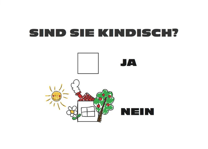 Postkarte - Sind Sie kindisch? von Rabenmütter