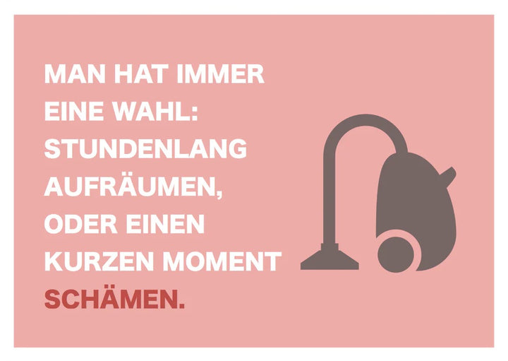 Postkarte - Stundenlang aufräumen von Rabenmütter
