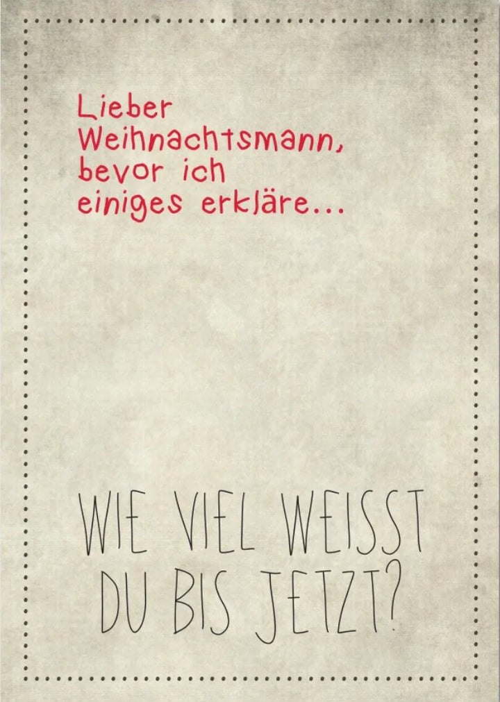 Postkarte - Lieber Weihnachtsmann von Rabenmütter