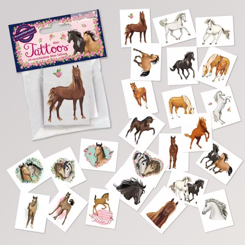 Lutz Mauder TapirElla Mini-Button-Set Pferde – 8 Teile, 25 Mm | Mit Sicherheitsnadel