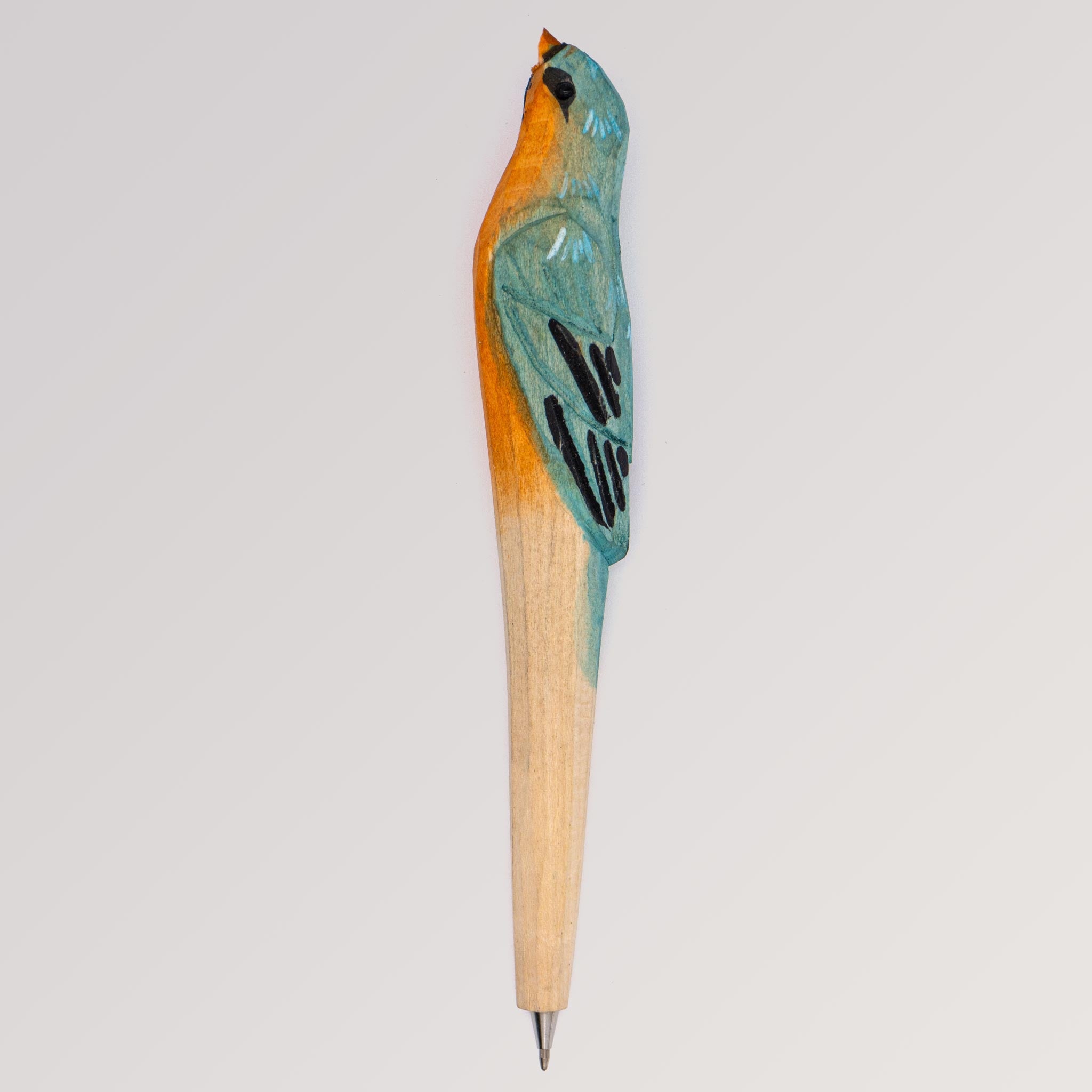 Holzkugelschreiber Eisvogel von Tierkopfstift