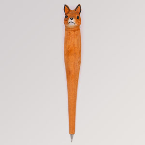 Holzkugelschreiber Fuchs von Tierkopfstift