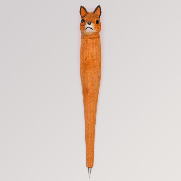 Holzkugelschreiber Fuchs von Tierkopfstift