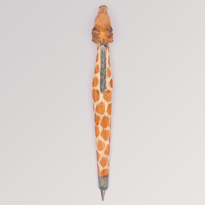 Holzkugelschreiber Giraffe von Tierkopfstift