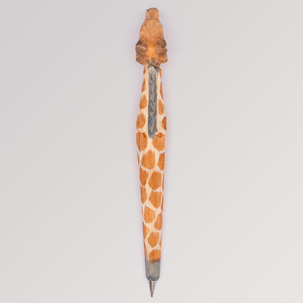 Holzkugelschreiber Giraffe von Tierkopfstift