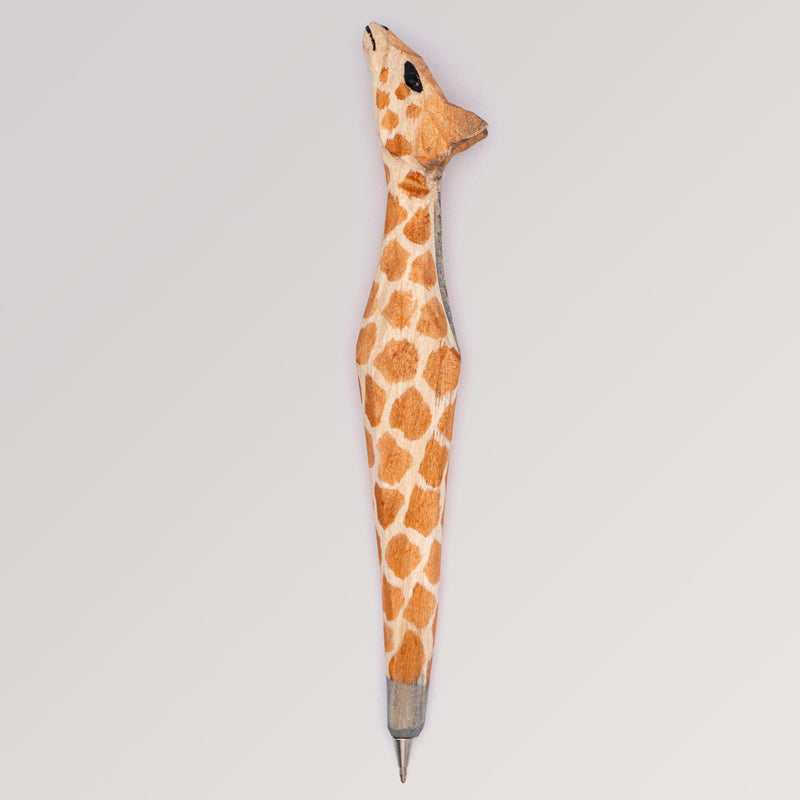 Holzkugelschreiber Giraffe von Tierkopfstift