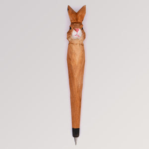 Holzkugelschreiber Hase von Tierkopfstift