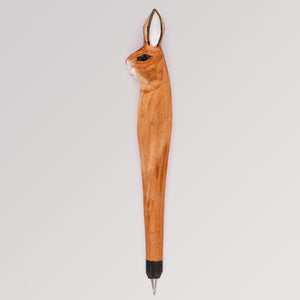 Holzkugelschreiber Hase von Tierkopfstift