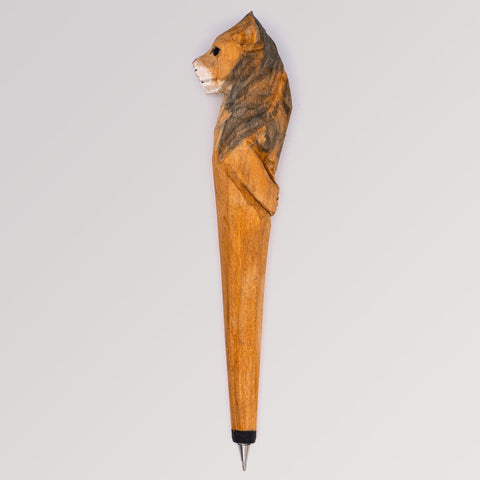 Holzkugelschreiber Löwe von Tierkopfstift