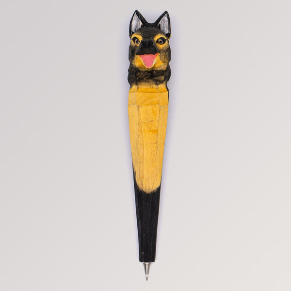 Holzkugelschreiber Schäferhund von Tierkopfstift