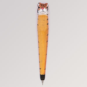 Holzkugelschreiber Tiger von Tierkopfstift