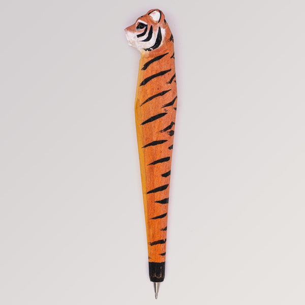 Holzkugelschreiber Tiger von Tierkopfstift