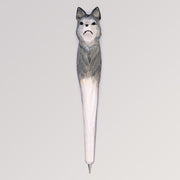 Holzkugelschreiber Wolf von Tierkopfstift
