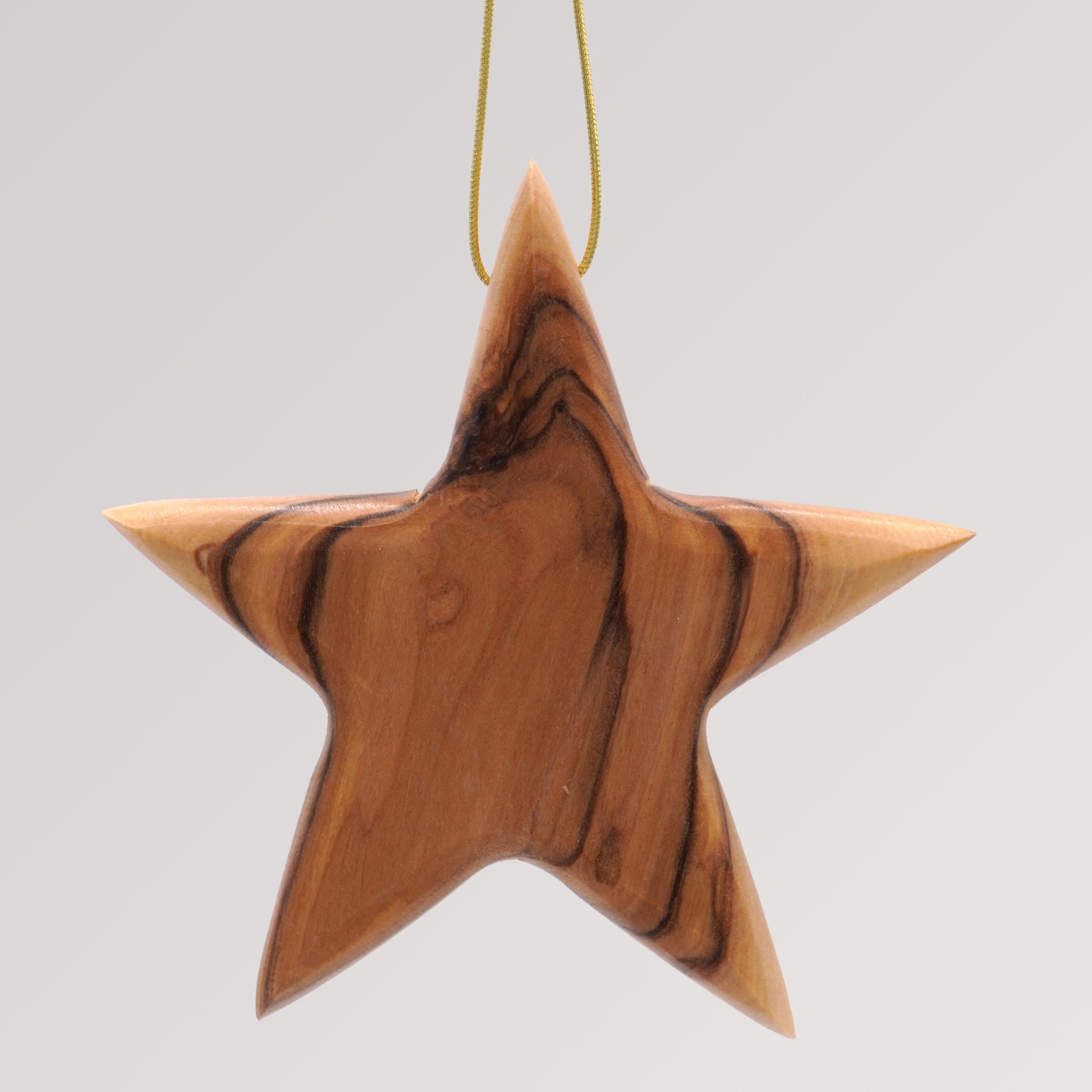 Stern Anhänger groß - Ornament Olivenholz Weihnachtsbaumschmuck von Weihnachtsdeko aus Betlehem