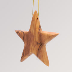 Stern Anhänger groß - Ornament Olivenholz Weihnachtsbaumschmuck von Weihnachtsdeko aus Betlehem