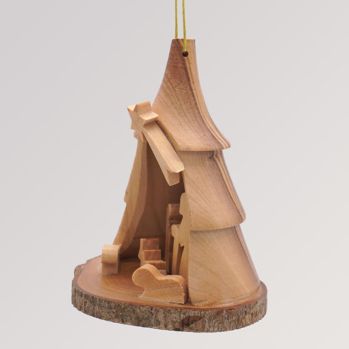 Krippe Weihnachtsbaum Anhänger - Olivenholz Baumschmuck von Weihnachtsdeko aus Betlehem