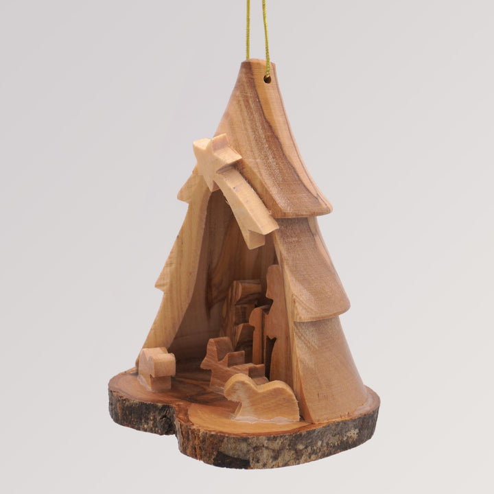 Krippe Weihnachtsbaum Anhänger - Olivenholz Baumschmuck von Weihnachtsdeko aus Betlehem