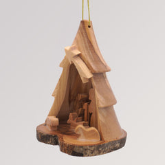Krippe Weihnachtsbaum Anhänger - Olivenholz Baumschmuck von Weihnachtsdeko aus Betlehem