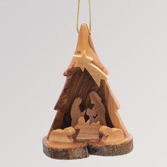 Krippe Weihnachtsbaum Anhänger - Olivenholz Baumschmuck von Weihnachtsdeko aus Betlehem