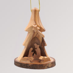 Krippe Weihnachtsbaum Anhänger klein - Olivenholz Baumschmuck von Weihnachtsdeko aus Betlehem