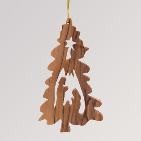 Weihnachtsbaumanhänger Ornament - Olivenholz von Weihnachtsdeko aus Betlehem