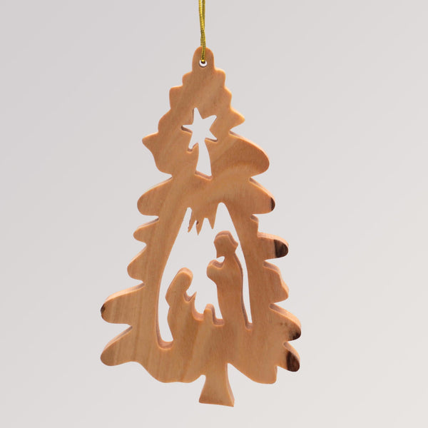 Weihnachtsbaumanhänger Ornament - Olivenholz von Weihnachtsdeko aus Betlehem