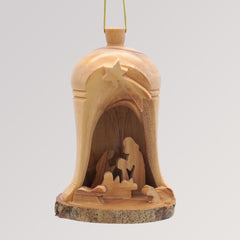 Krippe Weihnachtsglocke - Olivenholz Baumschmuck Anhänger von Weihnachtsdeko aus Betlehem