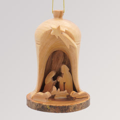 Krippe Weihnachtsglocke - Olivenholz Baumschmuck Anhänger von Weihnachtsdeko aus Betlehem