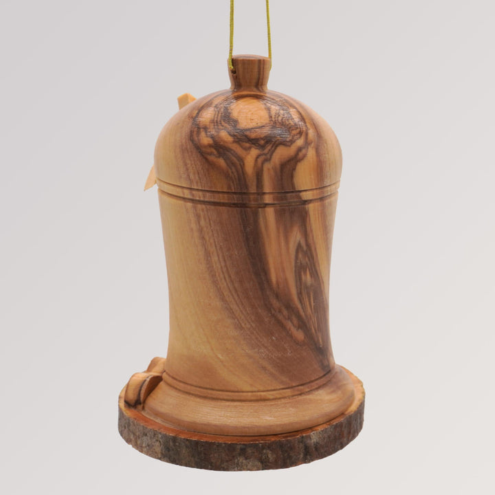 Krippe Weihnachtsglocke - Olivenholz Baumschmuck Anhänger von Weihnachtsdeko aus Betlehem