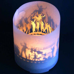 Windlicht Schattenspiel Geburtstag T-Light "Happy birthday" von 13gramm