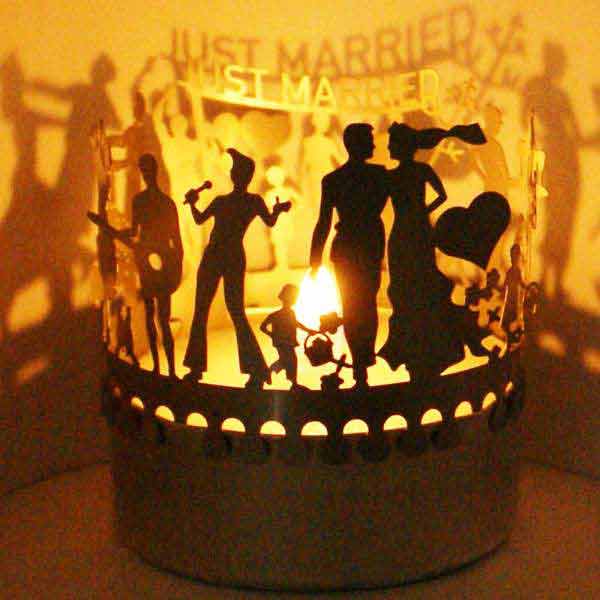 Windlicht Schattenspiel Hochzeit T-Light von 13gramm