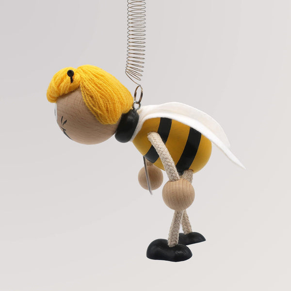 Federfigur und Schwingfigur Biene - Puppe aus Holz von Abafactory