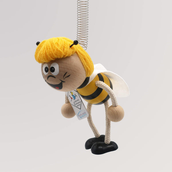 Federfigur und Schwingfigur Biene - Puppe aus Holz von Abafactory