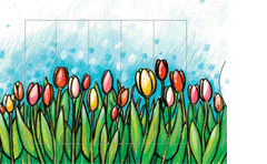 Ziehkarte - Blumenwiese Tulpen von Bärenpresse