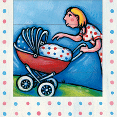 Ziehkarte - Dutzi Kinderwagen von Bärenpresse