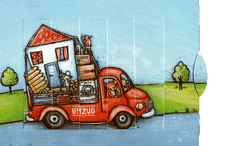 Ziehkarte - Umgezogen von Bärenpresse