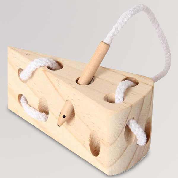 Fädelspiel Käse, natur von Bartl