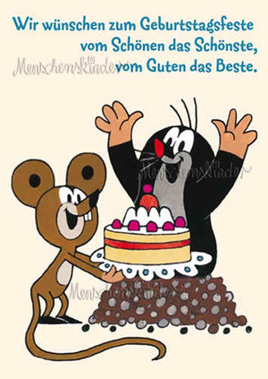 Postkarte - Maulwurf und Maus gratulieren! von Die Sendung mit der Maus