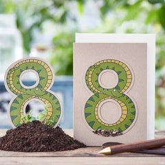 Klappkarte mit Blumensamen - Zahl 8 von Die Stadtgärtner