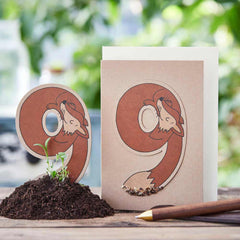 Klappkarte mit Blumensamen - Zahl 9 von Die Stadtgärtner