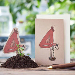 Klappkarte mit Blumensamen - Zahl 4 von Die Stadtgärtner