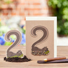 Klappkarte mit Blumensamen - Zahl 2 von Die Stadtgärtner