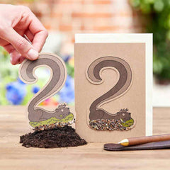 Klappkarte mit Blumensamen - Zahl 2 von Die Stadtgärtner