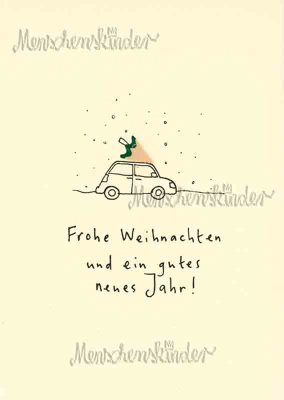 Klappkarte - Weihnachtsauto von Discordia
