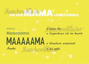 Postkarte - Die vier Mama´s eines Kindes von Discordia