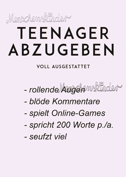 Postkarte - Teenager abzugeben von Discordia