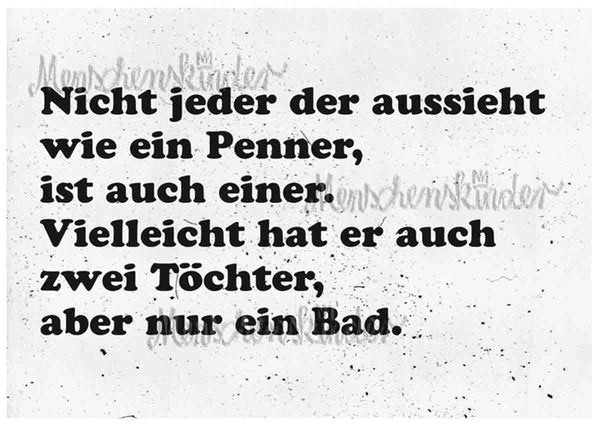 Postkarte - Wirklich ein Penner? von Discordia