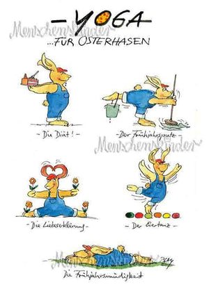 Postkarte - Yoga für Osterhasen von Discordia