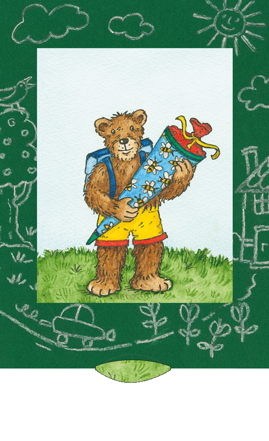 Ziehkarte - Bärenschule (Klappkarte) von Discordia