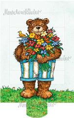 Ziehkarte - Blumenbär (Klappkarte) von Discordia